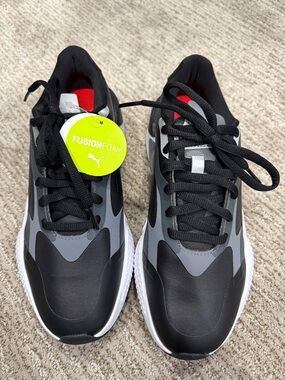 Puma Black & Gray Fusion Foam Lace-Up Sneakers
